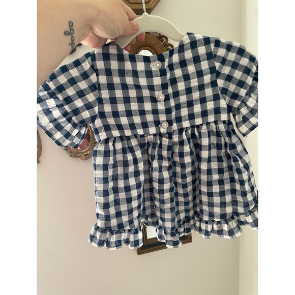 Pippa & Julie navy & white gingham top - 18m - Picture 5 of 5